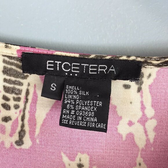 Etcetera Womens Abstract Print Long Sleeve Women's Silk Top Blouse S Small - Picture 4 of 6